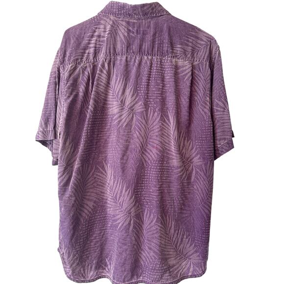 Tommy Bahama Men's Hawaiian Camp Short Sleeve Shirt Purple Large 100% Silk - Picture 5 of 6